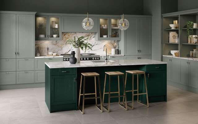 Oakham-Paint-Flow-Matt-Sage-Green-and-Matt-Fir-Green-Kitchen-scaled Sage and Fir Green Kitchen