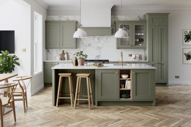 Hadley green kitchen
